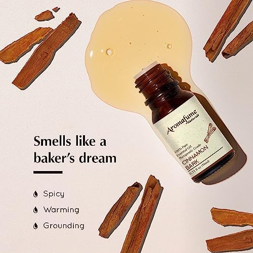 AROMAFUME Cinnamon Bark Essential Oil - 100% Natural, Therapeutic Grade Essential Oils - Pure, Comforting Aromatherapy Oil for Home Diffusers - Gifts for Her - 10ml