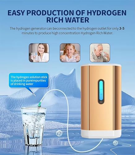 Hydrogen Inhalation Machine, Brown's Gas Inhaler, 99.99% Purity H2 Water Ionizer, Dual-Port Inhaler, for Home, Clinics Blue 450ml/min