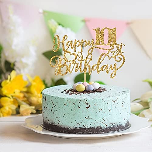 WeBenison Happy 101st Birthday Cake Topper 101st Birthday Cake Supplies Grandma Grandpa 101 Years Old Bday Party Decorations Gold Glitter