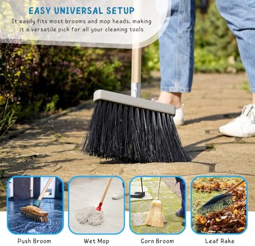 KeFanta Push Broom Handle with Metal Threaded End, 57'' Wooden Stick Pole for Home and Commercial Floor Cleaning Broom and Mops, Pack of 10