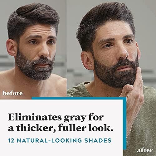 Just For Men Mustache & Beard multiple uses Beard Dye for Men with Brush Included, With Keratin Biotin Aloe and Coconut Oil for Healthy Facial Hair - Real Black, M-55, Pack of 1 (Packaging May Vary)
