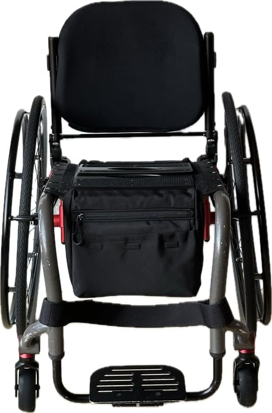 Wheelchair Bag by CushPocket- X-Large Premium Storage Bag with 2 Pockets,Magnetic Closure,Quality Zipper, and Durable Oxford Fabric for Front,Back,Sides Hanging (Logo Embroidered in White)