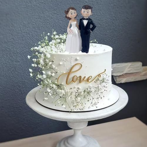 Wedding Resin Cake Topper Bride and Groom Couple Statue Figurine Ornament Gift for Engagement Anniversary Bridal Showers Party Decoration