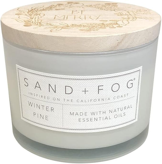 Sand + Fog Scented Candle - Winter Pine â Additional Scents and Sizes â 100% Cotton Lead-Free Wick - Luxury Air Freshening Jar Candles - Perfect Home Decor â 12oz - Holiday Scents