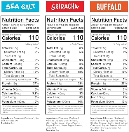 The Only Bean Crunchy Roasted Edamame - Healthy Snacks for Adults and Kids (Variety Pack), Low Carb Keto Snack Food, Vegan Gluten Free High Protein Snacks (11g), Office Snack, 0.9oz 24 pack