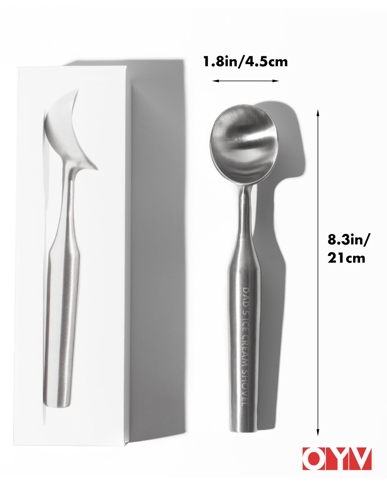 Funny Gifts for Dad, Dad's Ice Cream Shovel Scoop - Stainless Steel Engraved Scoop for Dad, Fathers Day Gifts from Daughter/Son, Heavy Duty Ice Cream Scooper with Dishwasher Safe, Dad Birthday Gift