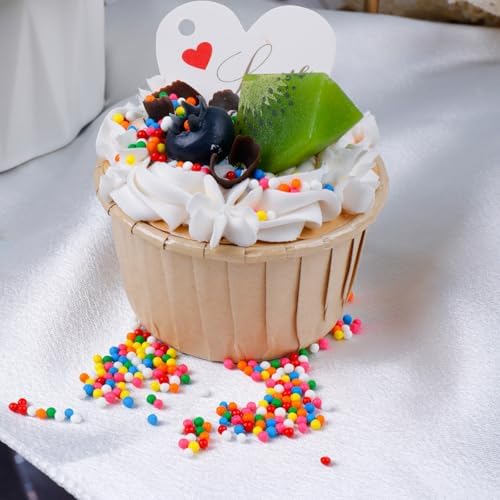 Rainbow Nonpareils Sprinkles for Baking, 130g/4.6oz Edible Birthday Sprinkles for Cake, Cookies, Ice Cream and Macaron Decorating