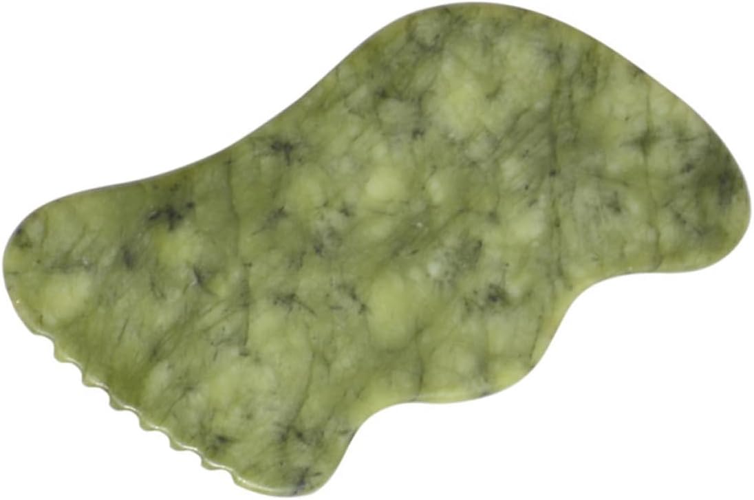 KOMBIUDA 1pc Jade Stone Scraping Massage Board for Men and Women Natural Gua Tool for Muscle Relief Facial Circulation and Relaxation and Easy to Carry for Daily Use