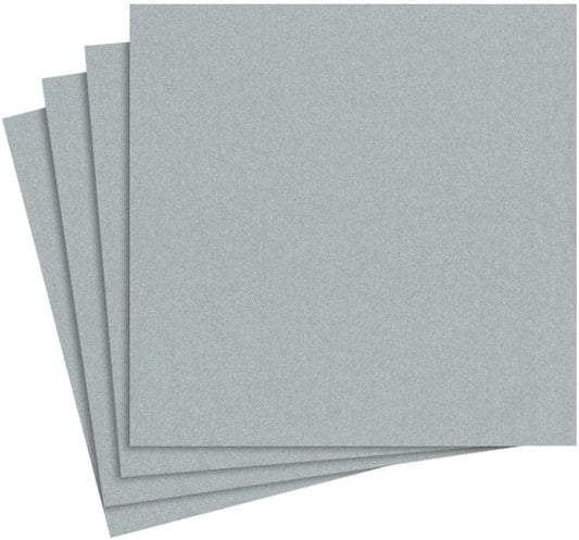 Caspari Paper Linen Solid Cocktail Napkins in Silver - Two Packs of 15