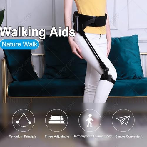 Adjustable Gait Trainer for Hemiplegia - Exoskeleton Walking Aid for Stroke Recovery, Elderly Mobility Support, Adjustable Strength Rehabilitation Device - Bothleg-M
