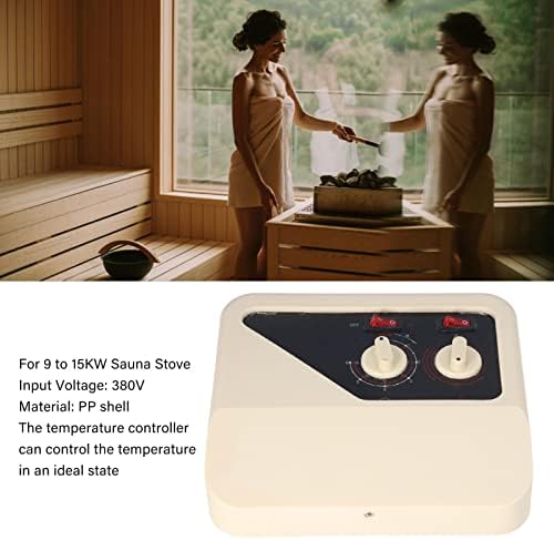 Septpenta 380V Sauna Control, Maintains Uniform and Comfortable Temperature, PP Housing Spray On, with Probe Wire Suitable for Sauna Stoves from 9 to 15Kw