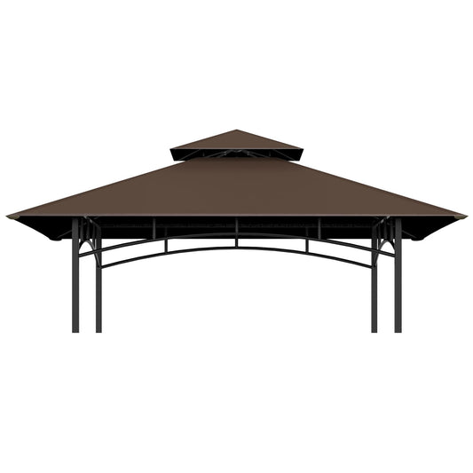 Grill Gazebo Replacement Top, 5 * 8 Outdoor BBQ Top Cover, Double Layer BBQ Gazebo Top Canopy for Model #L-GG001PST-F (Brown)