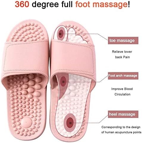 Health Foot Massage Slippers Acupressure Point Care Magnet Therapy Promoting Blood Circulation Myofascial Release Trigger Point Acupuncture Relaxation Gifts for Parents(Pink,6.5-7)