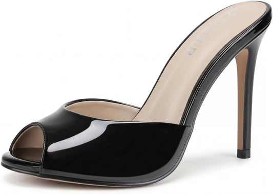 Womens Stiletto High Heel Sandals Fish Mouth Peep Toe Pink Heeled Mules Sexy Slip on Summer Slippers Party Wedding Prom Dressy Shoes Comfort Outdoor Footwear