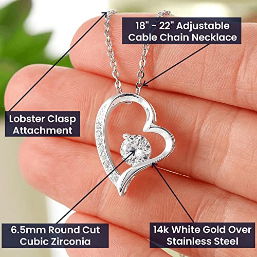Momavo Jewelry To My Beautiful Daughter - I will always be your biggest fan, Gift From Dad , Father Daughter Gift, Dad to Daughter Gift, Christmas Birthday Gift (Luxury Box w/ LED LIGHT, 14k White Gold Finish)