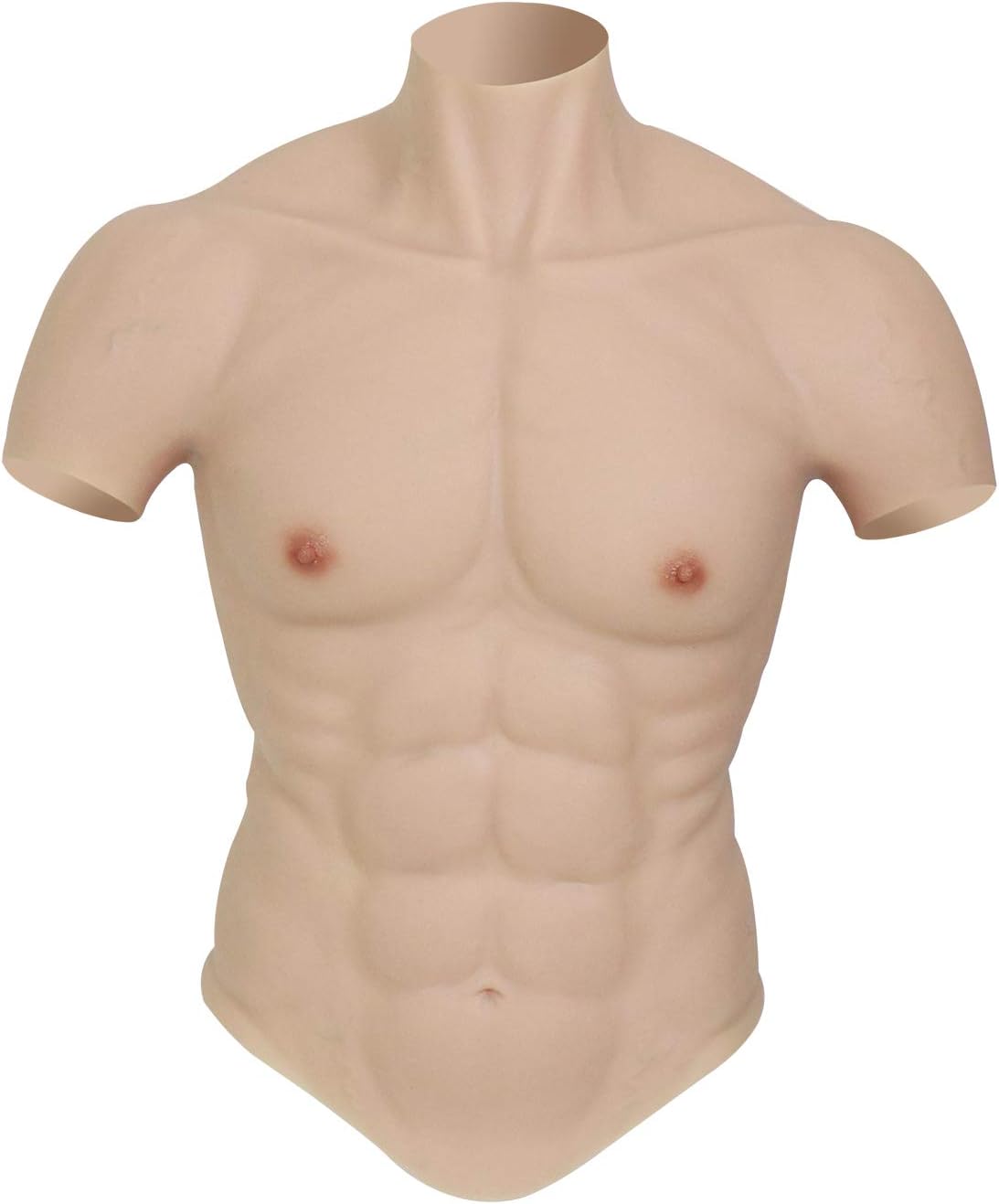 ROANYER Male Chest Silicone Muscle Suit Realistic Mens Silicone Chest Male Fake Muscle Belly For Cosplay Transgender