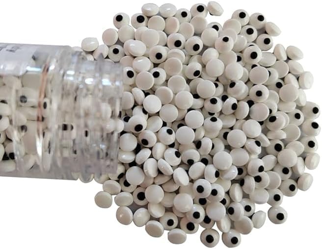 Sarah's Candy Factory Mini Size 7mm/0.3 inches 3.1 Oz in Bottle Candy Eyes Eyeballs for Cake, Cupcake Toppers, Cookie Decorations Edible Sugar Icing Kosher in a Bottle
