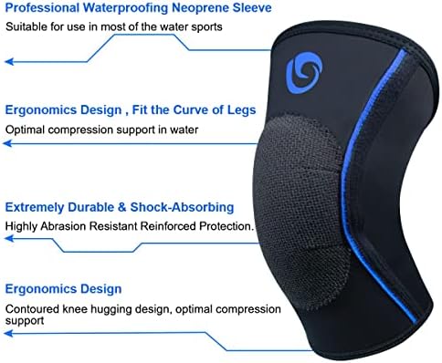 Nvorliy AquaFlex Pro Knee Brace, Compression Knee Sleeve for Swimming, Aquatic, Sailing, Scuba Diving, Surfing, Paddle Boarding, Kayaking & Injury Recovery – Supports Women & Men