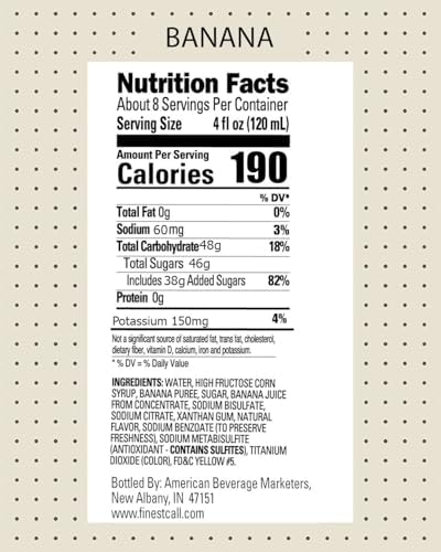 Finest Call Premium Banana Puree Drink Mix, 1 Liter Bottle (33.8 Fl Oz)