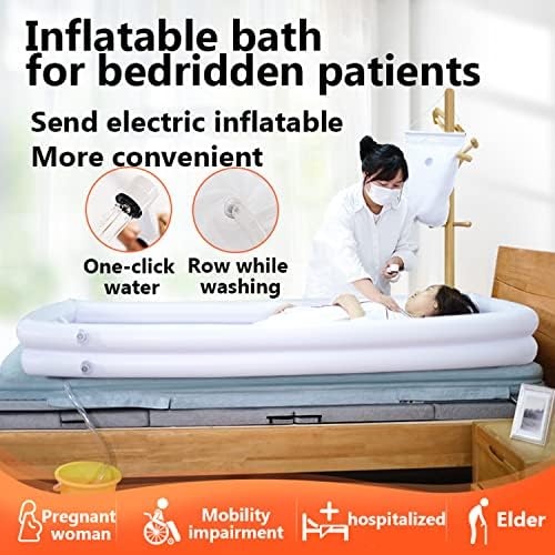 Medical Bedside Shower Bathtub Kit Adult in Bed Assistive Aid with air Pump, Water Bag, Air Pillow for Elderly, Disabled, Patients, Pregnant