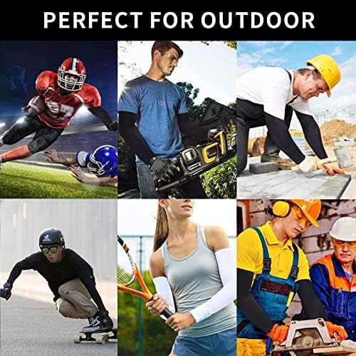 1 Pair Sun Protection Arm Sleeves For Men Women Compression Sport Cooling Long Volleyball Sleeve For Garden Football Baseball