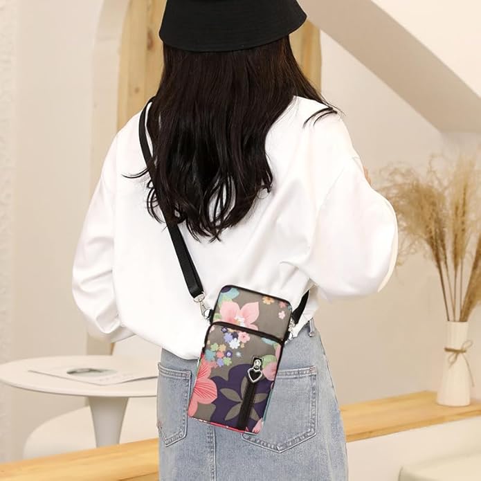 JANKS Small Crossbody Bag for Women - Mini Phone Purses with Crossbody Strap and Wallet - Nylon Arm Bag