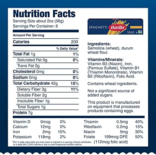 Barilla Spaghetti Pasta, 32 oz. Box - Non-GMO, Made with Durum Wheat Semolina - Kosher Certified