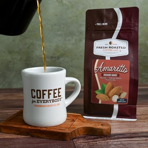 Fresh Roasted Coffee, Amaretto Flavored Drip Ground Coffee, Medium Roast, Kosher, 12 oz