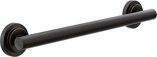 Moen Iso Matte Black Bathroom Safety 18-Inch Stainless Steel Modern Shower Grab Bar for Handicapped or Elderly, YG0718BL