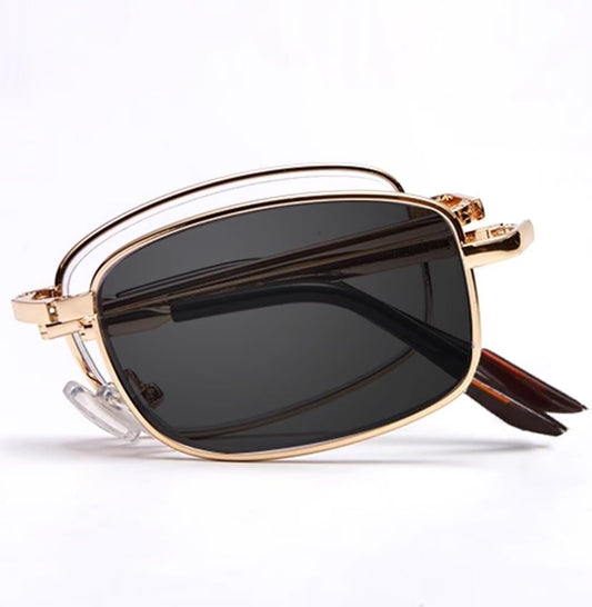 NILZA Folding Sun Readers Photochromic Computer Glasses Bifocal Sunglasses Progressive Multifocal Reading Glasses Unisex (Color : Gold, Size : 1.0X)