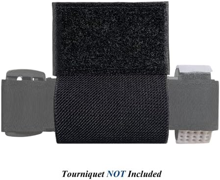 Elastic Tourniquet Holder with Hook & Loop Tourniquet Strap Storage Holster with Retention Loop for Duty Vest Chest Rig Tactical Competition Belt