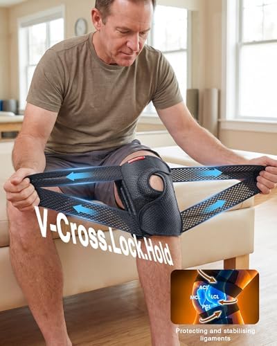 changenow Medical-Grade Knee Brace,Knee Support for Men and Women,Breathable Knee Pain with Side Stabilisers,V-Straps & Ultra Support,for Meniscus Tears,Arthritis,MCL and ACL Injuries