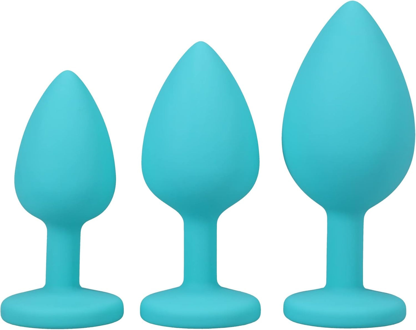 Doc Johnson A-Play - Silicone Trainer Set - 3 Piece Set, Play with My Butt Not My Heary, Teal