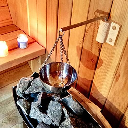 LIZEALUCKY Stainless Steel Sauna Aroma Oil Cup Hanging Aromatherapy Oil Holder Diffuser Aroma Bowl for Sauna and Spa Room Accessories