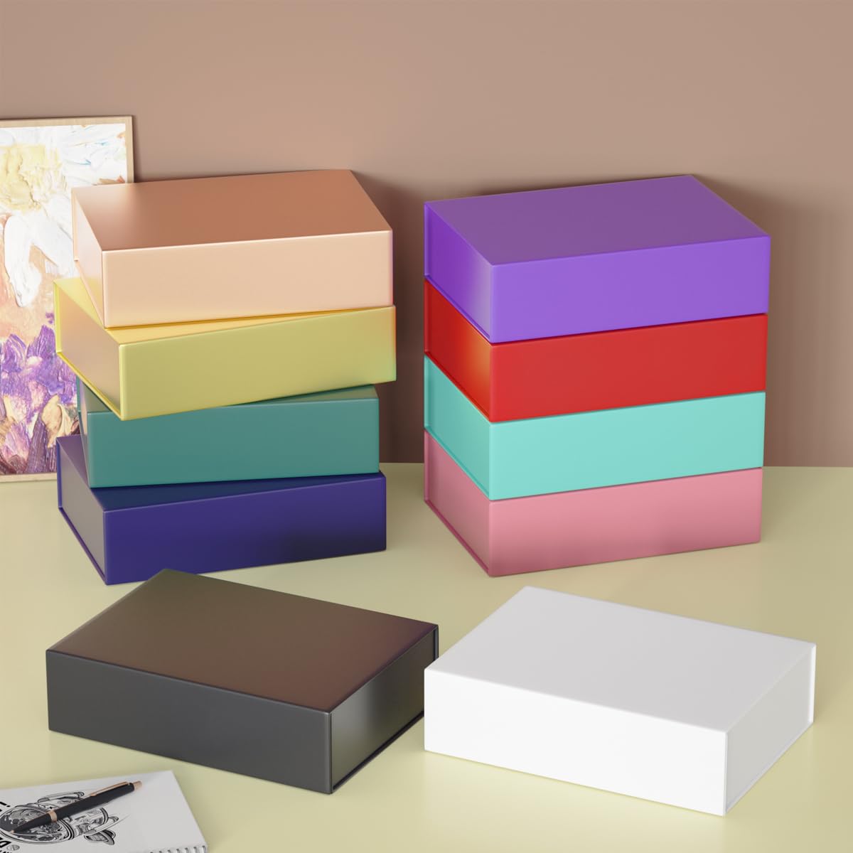 Black Gift Boxes 11.9" x 8.5" x 3.3" with Magnetic Closure Lid Gift Box for Presents,Bridesmaid Gifts Boxe,Cute Boxes,Birthday Gift Box,Luxury for Gift Packaging, Magnetic Gift Boxe for Wrapping Gifts