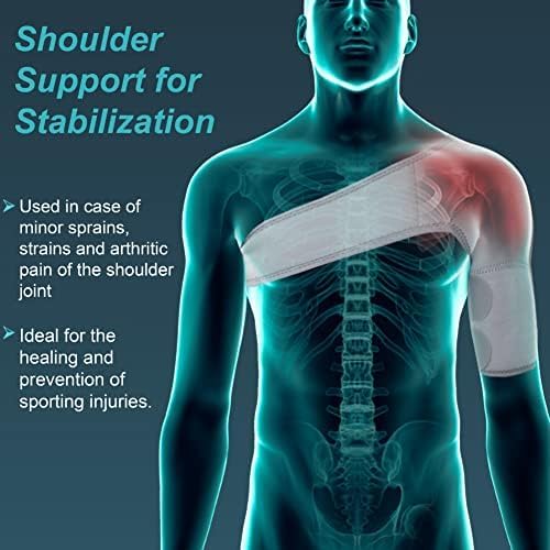TYNOR Shoulder Brace for Torn Rotator Cuff Shoulder Compression Sleeve Wrap for Men & Women,Dislocation,Stability&Recovery Shoulder Support Adjustable Fits Left & Right Arm Sling,One Size(Grey),1 Unit