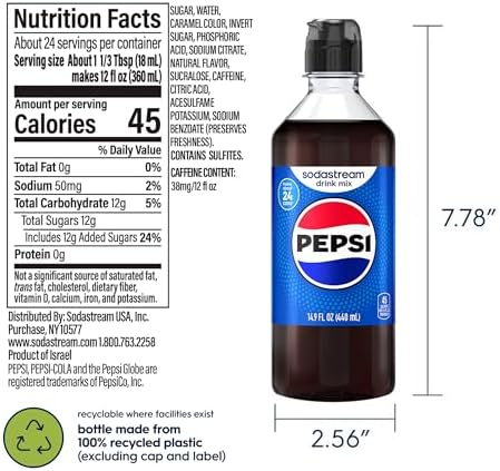 SodaStream® Pepsi® New Pour Bottle Beverage Mix 14.9 Fl Oz (Pack of 4)