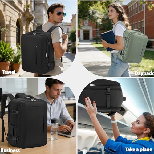 Travel Backpack, Carry On Backpack Airline Approved, 18x14x8 Travel Bag, 30L Personal Item Bag for Women and Men, Water Resistant Lightweight Weekender Bag, Casual Daypack for Business