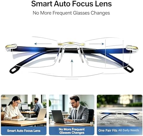 2 pcsAuto Focus Glasses,Automatic Zoom Reading Intelligent Anti-Blue Light Presbyopia Glass,Self Adjusting Presbyopia Glass.