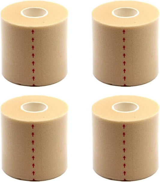 OBTANIM 4 Rolls Foam Underwrap Bandage Pre-Wrap Sports Tape for Athletic Elbow Knees Ankles, Latex Free (Skin)