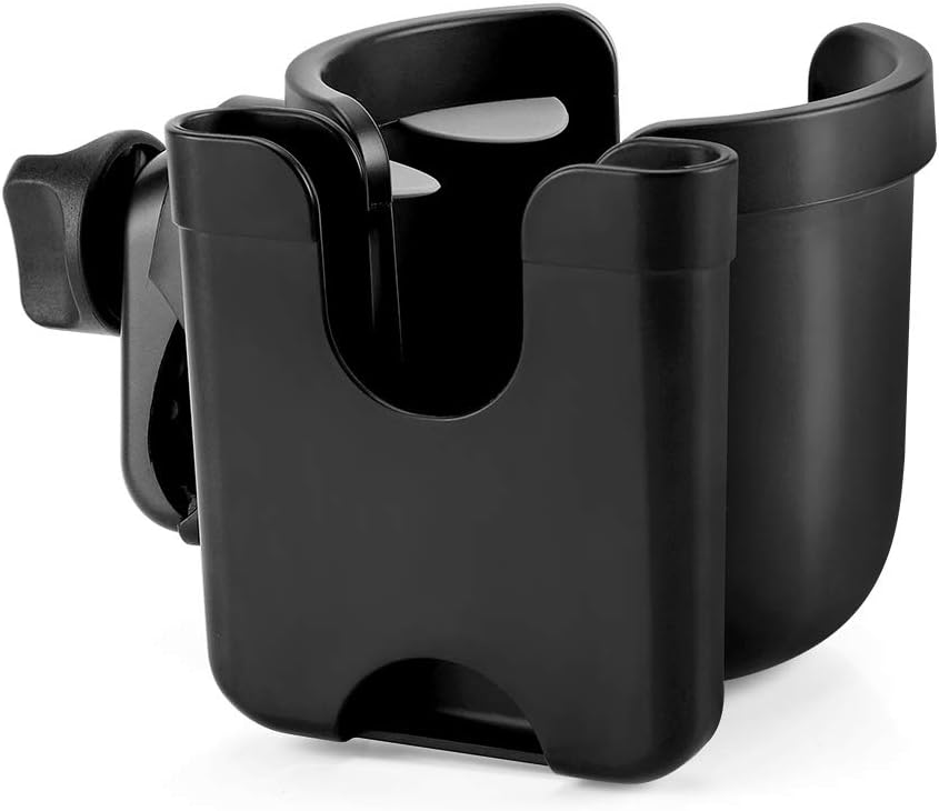 Accmor Stroller Cup Holder with Phone Holder, Bike Cup Holder, Universal Cup Holder for Uppababy Nuna Doona Strollers, 2-in-1 Cup Phone Holder for Walker Wheelchair Scooter Accessory