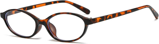 LJCZKA Oval Blue Light Blocking Glasses for Women Men Retro Small Oval Frame Y2K Cat Eye Computer Eyeglasses Clear Lens
