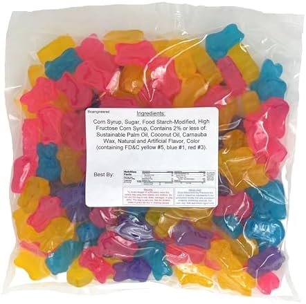 YANKEETRADERS Bunny Shaped Jubes Gummy Candies, Assorted Fruit Flavors, 2 Pound Bulk Bag