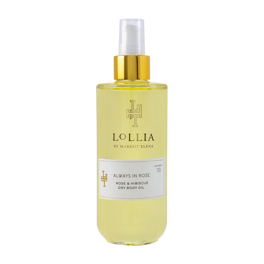 LOLLIA Always in Rose Dry Body Oil, 6.8 Fl. Oz. â Rose & Hibiscus â Womenâs, Scented, Moisturizing, Dry Body Oil for Women, For All Skin Types