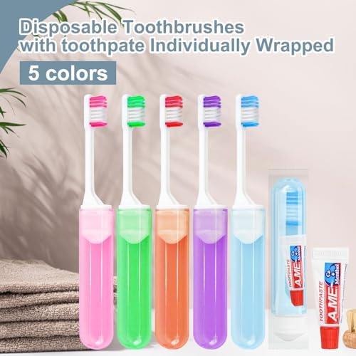 Traveling Toothbrush and Toothpaste 3gram,Disposable Toothbrushes Mini Toothbrush With Toothbrush Cover,Bulk Toothbrush And Toothpaste,Folding Toothbrushes Camping Toothbrush For Camping,Hiking (20)