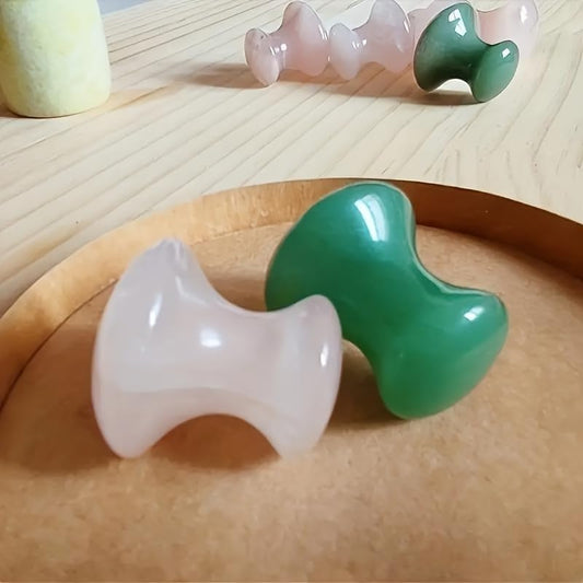 2Pc Mushroom Shape Guasha Facial Massage Relax Skin Care Tool Rose Quartz Face Lift Remove Wrinkles Portable Manual Massager