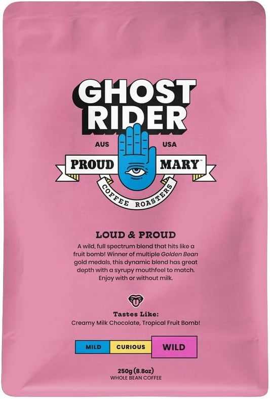 Ghost Rider Blend - Roasted by Proud Mary Coffee - Whole Bean Coffee - 250 Gram Bag