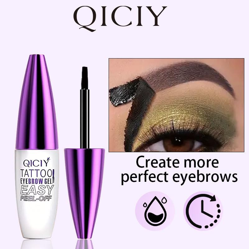 2pcs Light Brown Tattoo Eyebrow Gel Tinting, Waterproof & Transfer-proof for Fuller Brows, Suitable for All Skin Types (Light Brown, 2Pcs)