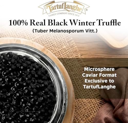 TartufLanghe Black Truffle Caviar Pearls – Luxury Italian Truffle Pearls, Perfect for Enhancing Dishes, Gourmet Gift, Imported from Italy – 200g Jar, 7.05 oz