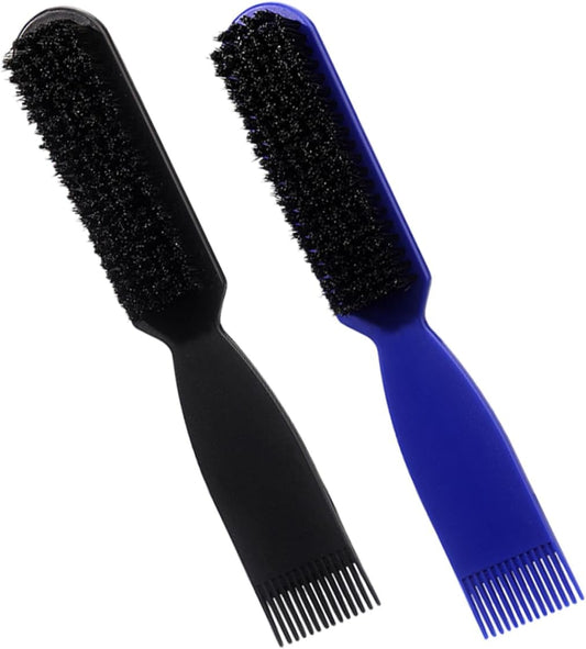 2pcs Vintage Dual-function Beard Grooming Brush Comb Men Durable Bristles for Effortless Beard Styling and Maintenance for Travel and Everyday Use